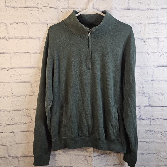 Victorias Secret PINK 1/4 Zip Pullover Green Sweater L Large - Picture 1 of 4